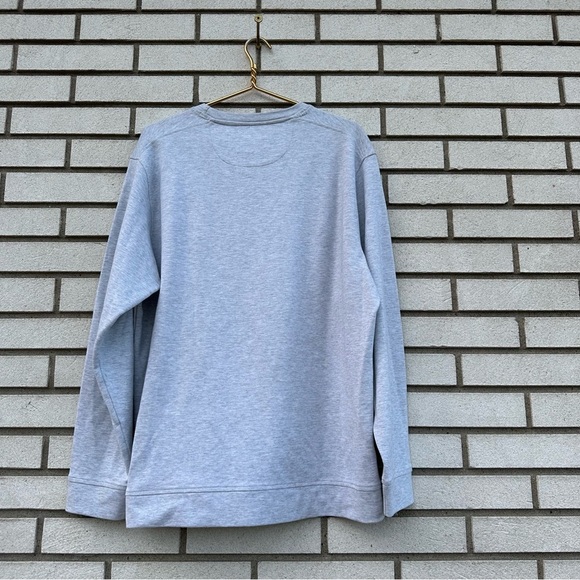 MIZZEN+MAIN Men's Light Gray Heather Fairway Crewneck Sweater Cotton Modal - Picture 8 of 8